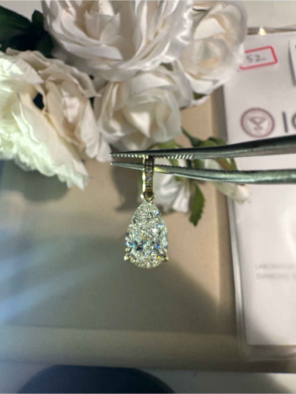 💎 1.07ct D Color VVS1 Pear Brilliant Lab Diamond Pendant Solid 14k Gold